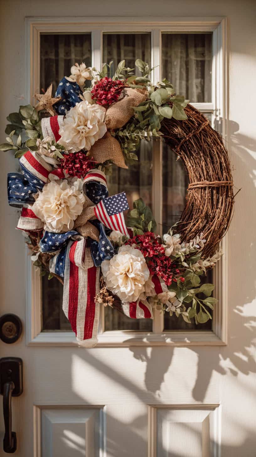 Patriotic Front Door Wreath - Image 3