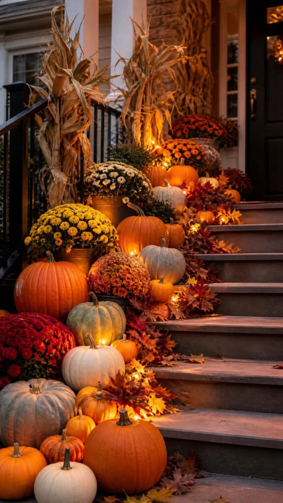 Cascading Pumpkin Staircase