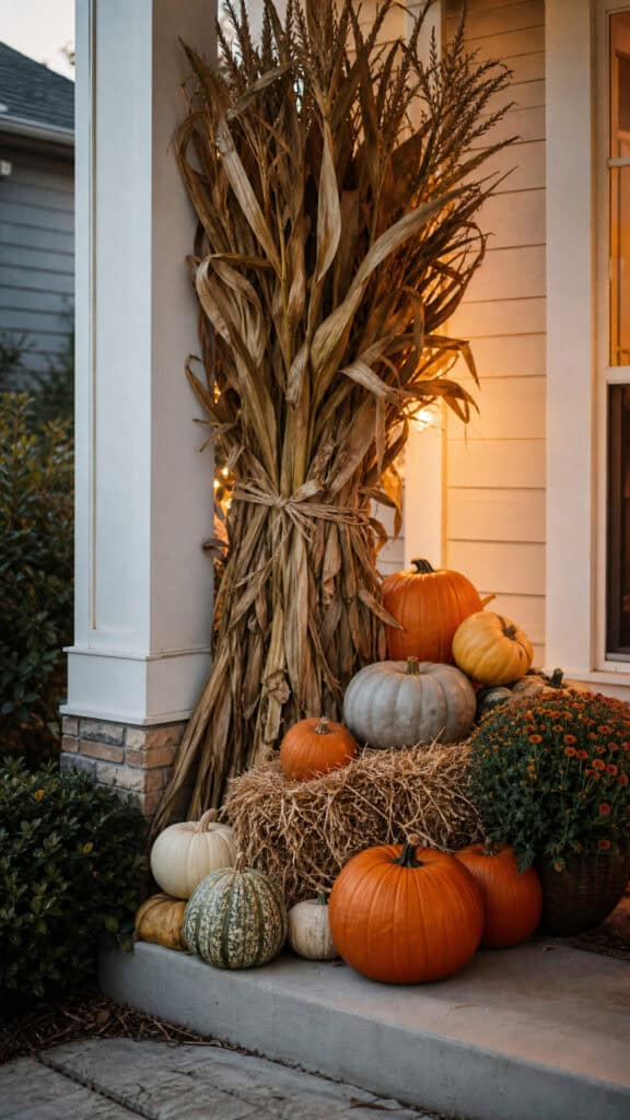 Pumpkin and Corn Stalk Corner