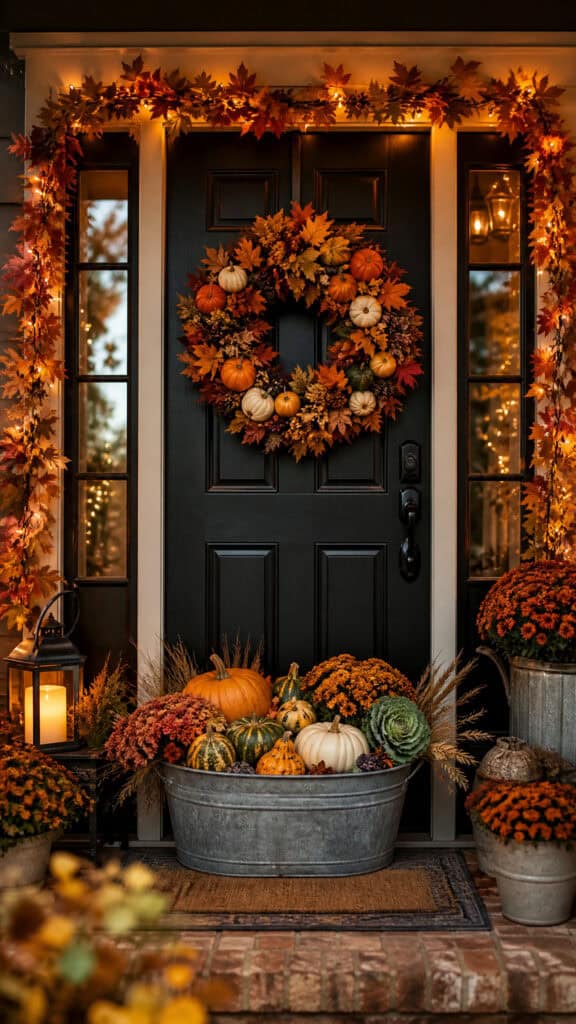 Pumpkin Wreath Door Display