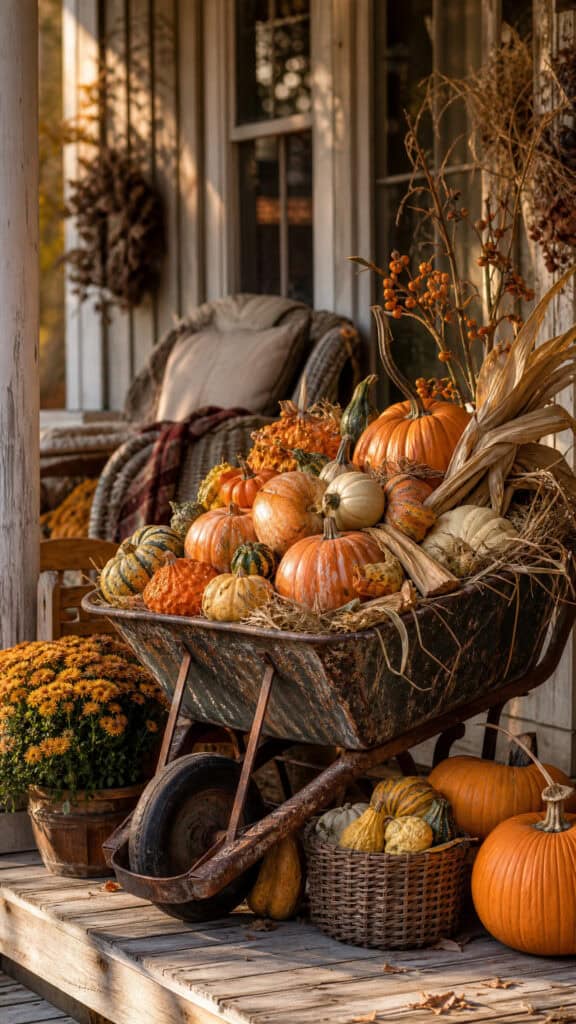Rustic Wheelbarrow Pumpkin Patch