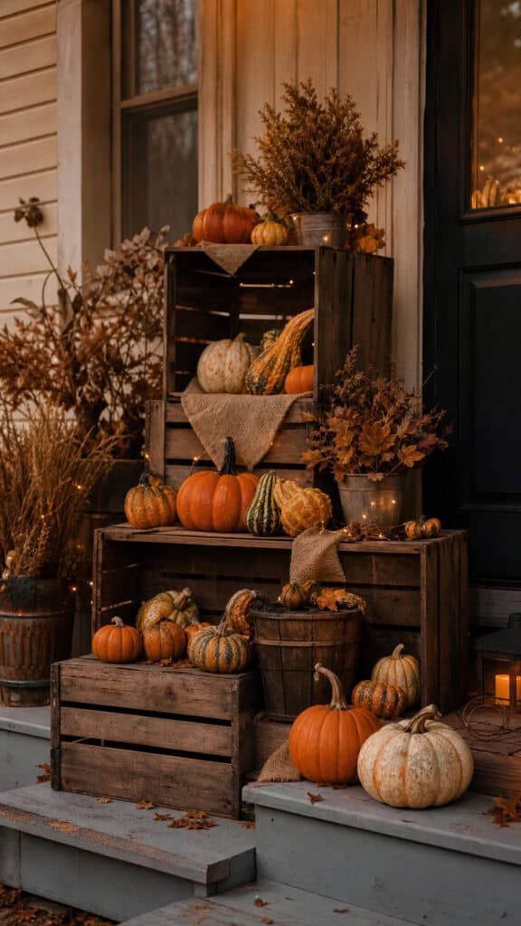 Vintage Crate Pumpkin Display