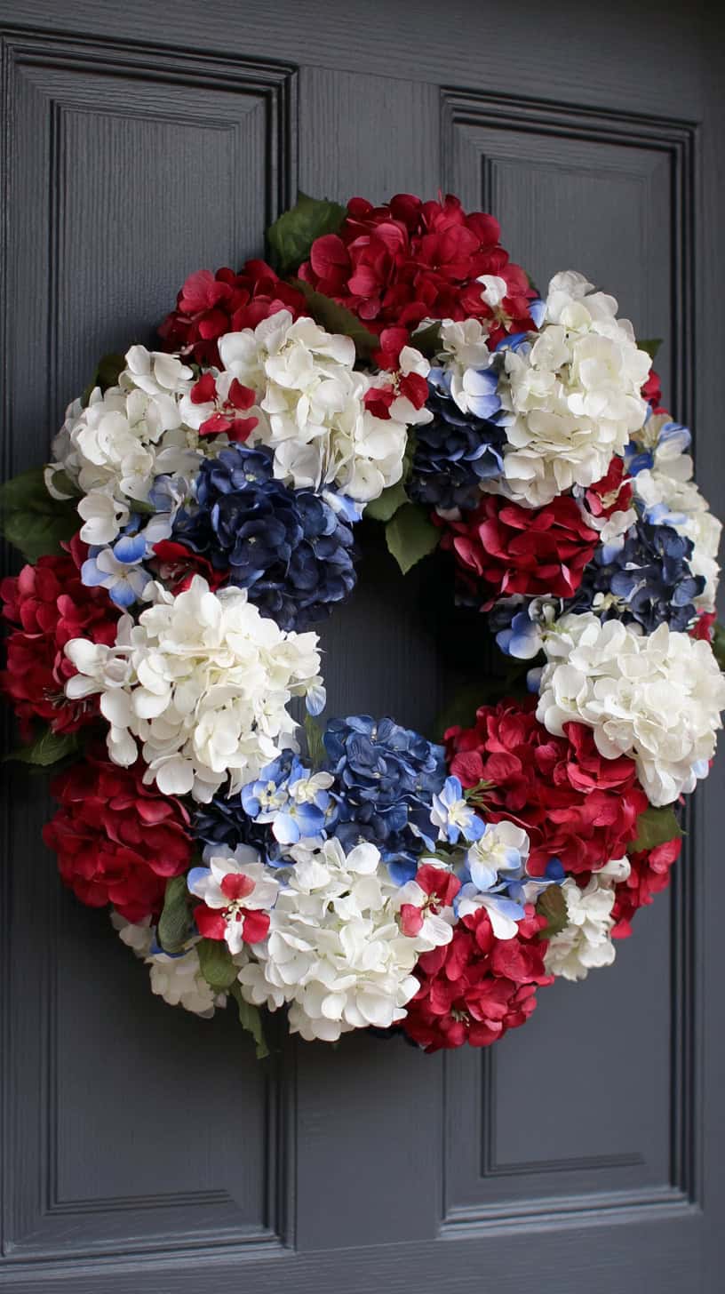 Red White Blue Hydrangeas - Image 2