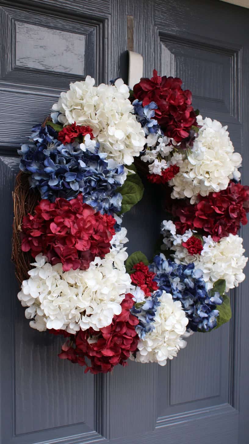 Red White Blue Hydrangeas - Image 3