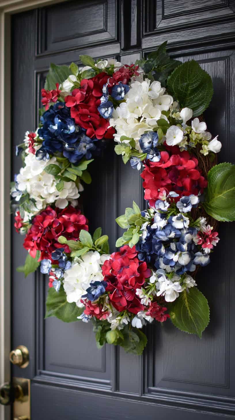 Red White Blue Hydrangeas - Image 1