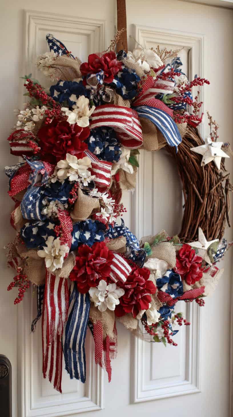 Red White Blue Wreath - Image 3