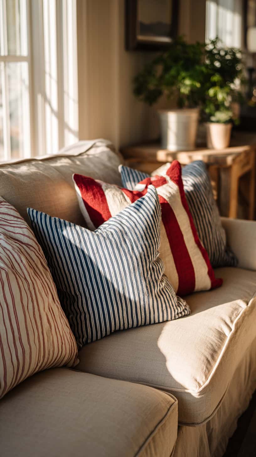 Striped Throw Pillows - Image 1