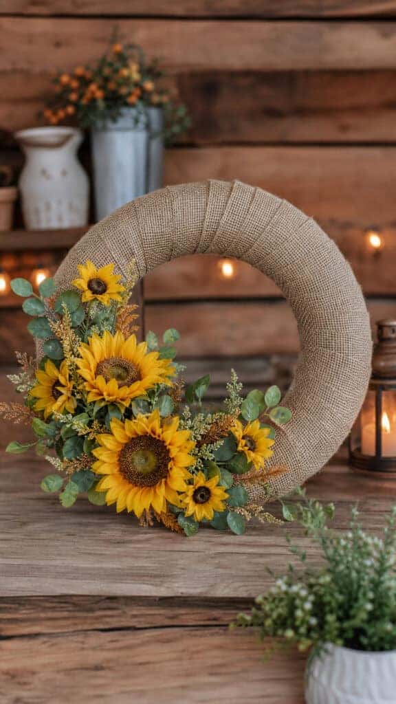 DIY Burlap and Sunflower Wreath for Budget-Conscious Moms