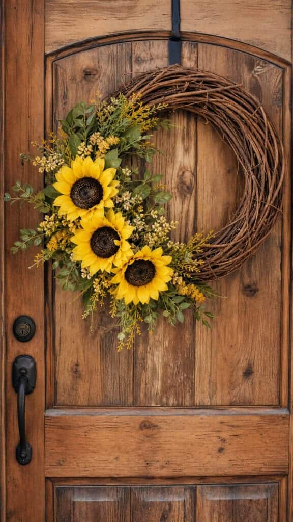 Grapevine Sunflower Wreath