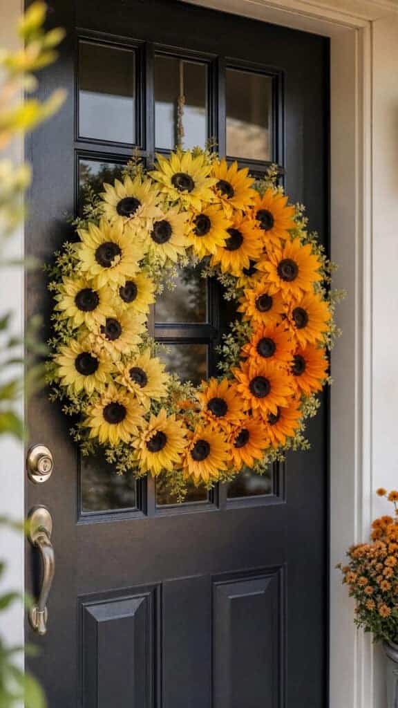 Ombre Sunflower Wreath