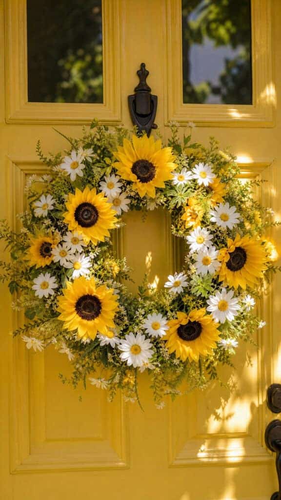 Sunflower and Daisy Wreath