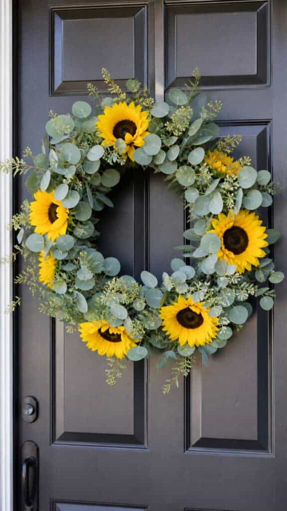 Sunflower Wreath with Eucalyptus