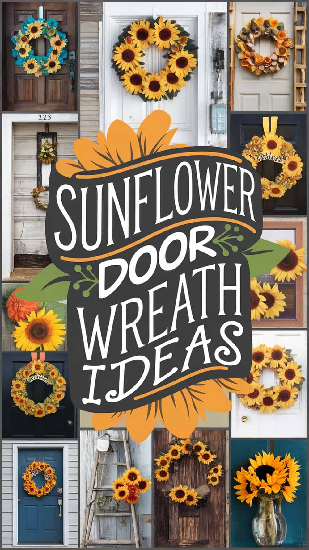 Sunflower Door Wreath Designs Perfect For Late Summer - porchdecorideas.com