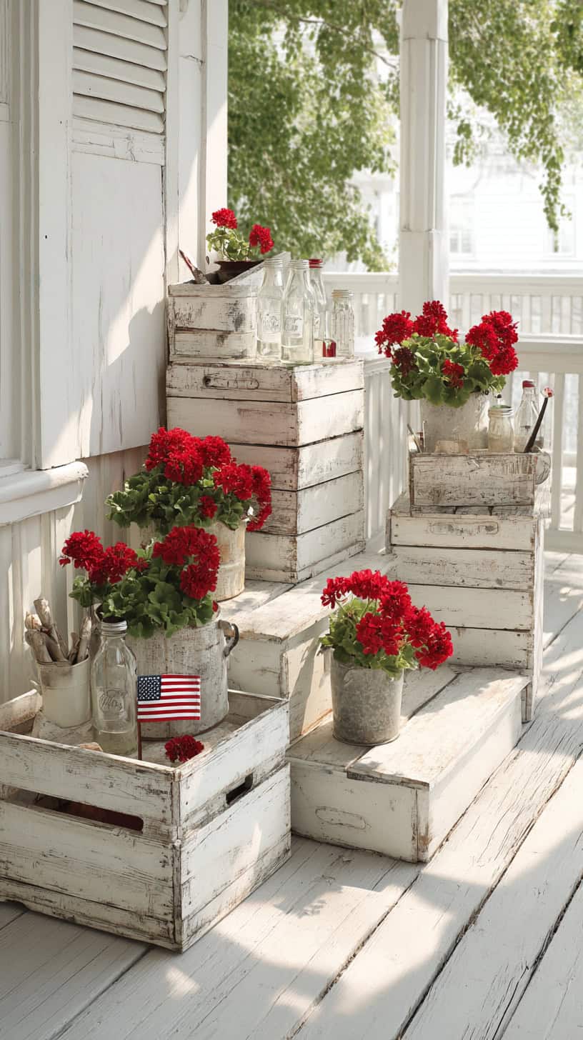 Whitewashed Wooden Crates - Image 1
