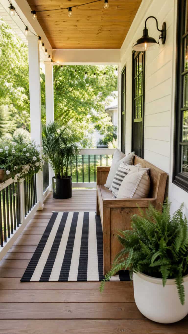 Striped Outdoor Rug Underneath