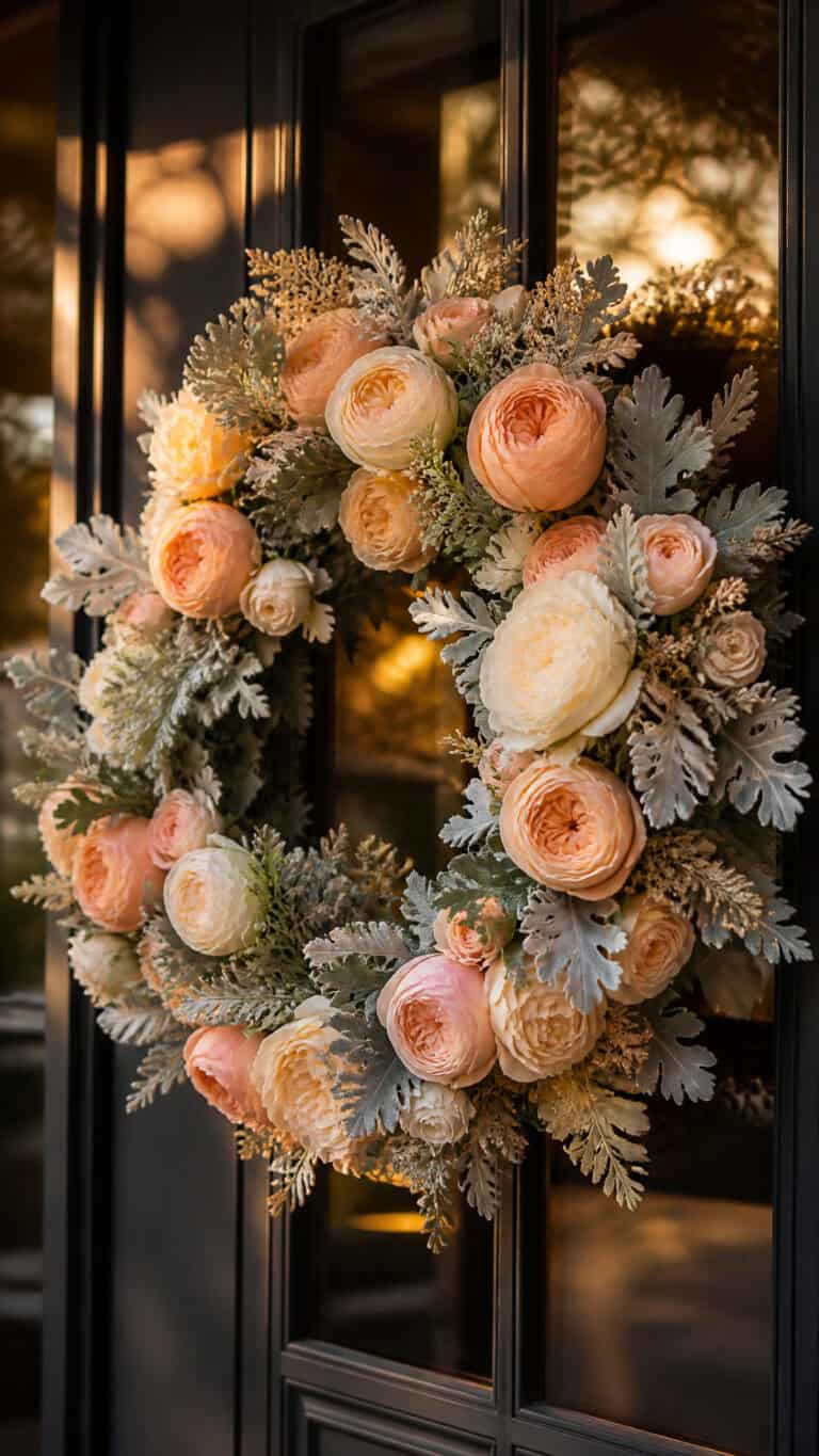 Peach and Cream Garden Roses