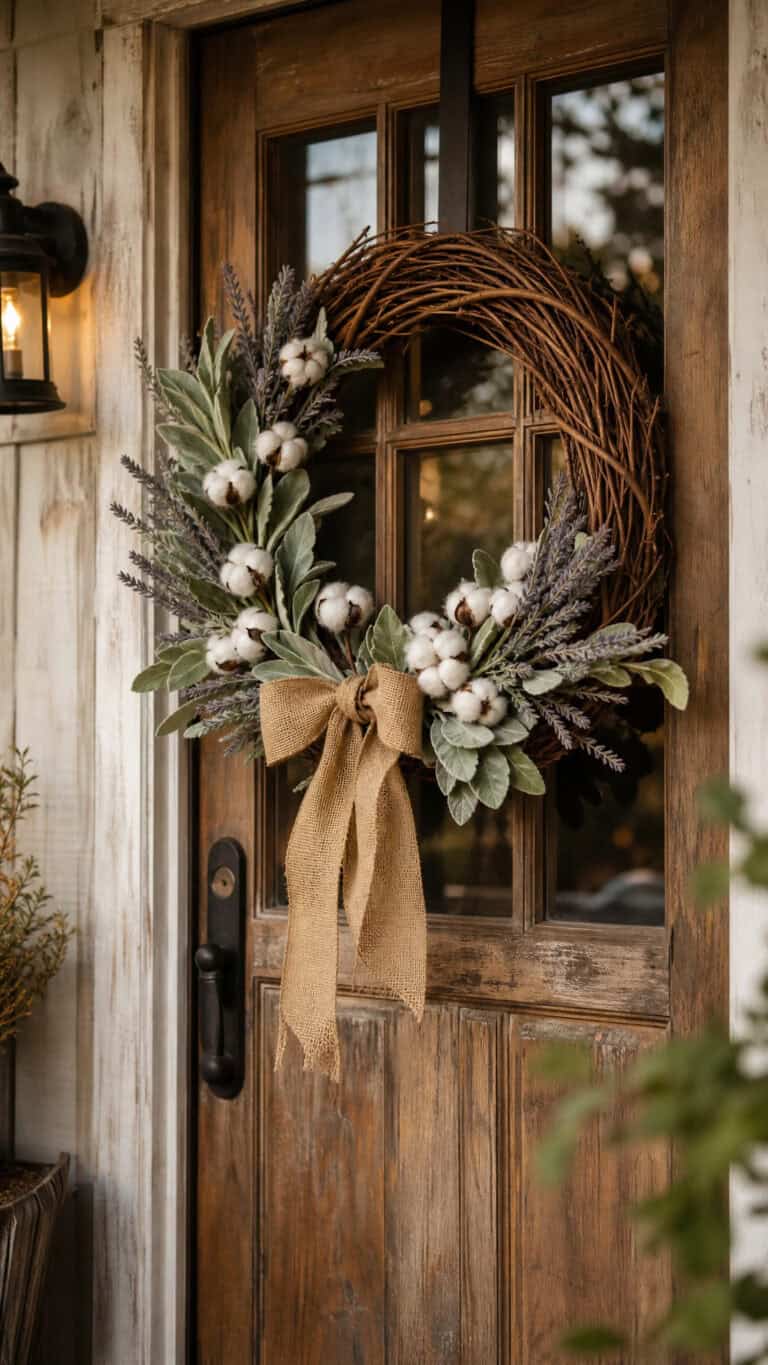 Farmhouse-Style Wreaths with Natural Elements