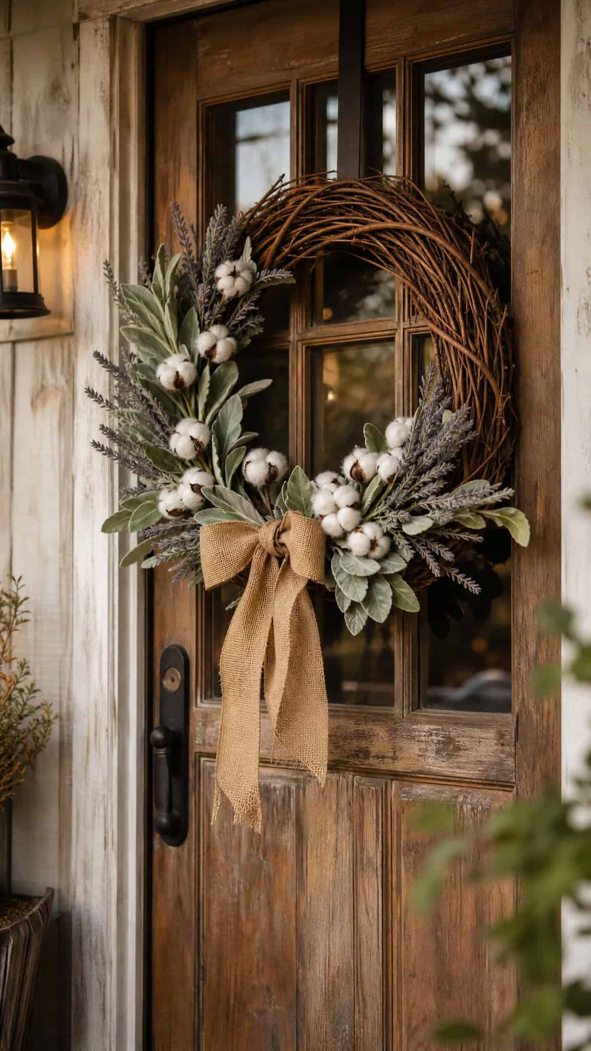 Farmhouse-Style Wreaths with Natural Elements