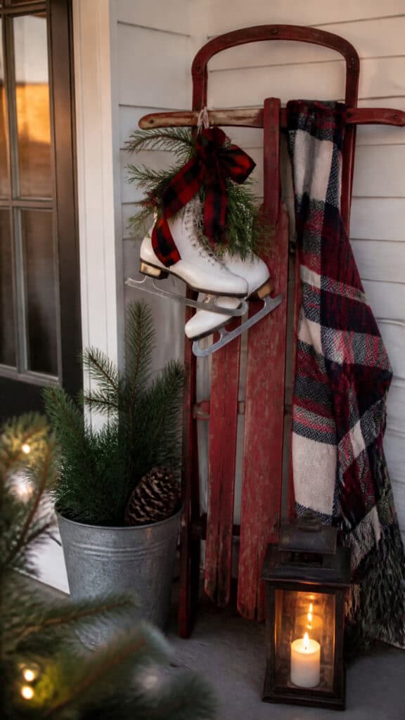 Create a Cozy Corner with Vintage Sleds and Skates