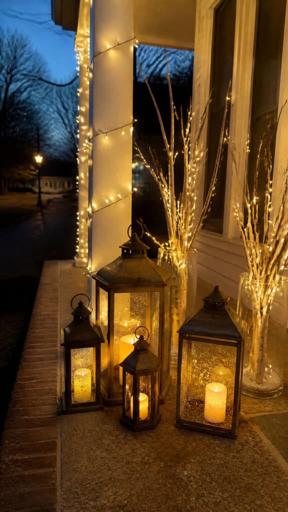 Incorporate Rustic Lanterns and Warm Lighting