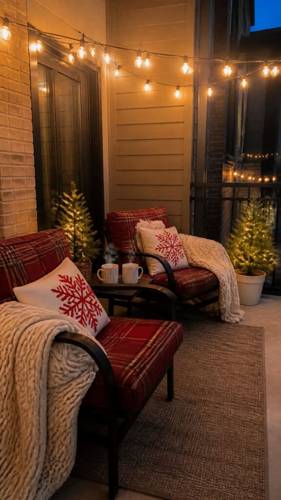 Cozy Seating Areas with Holiday Textiles