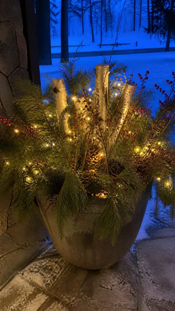 Illuminated Christmas Planters