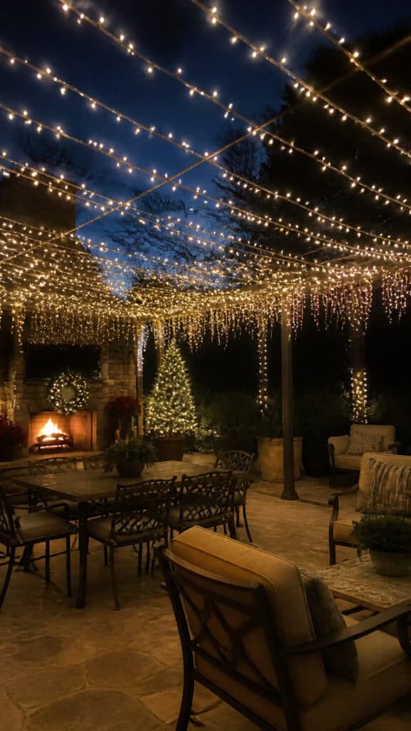 String Lights Create a Magical Canopy Overhead
