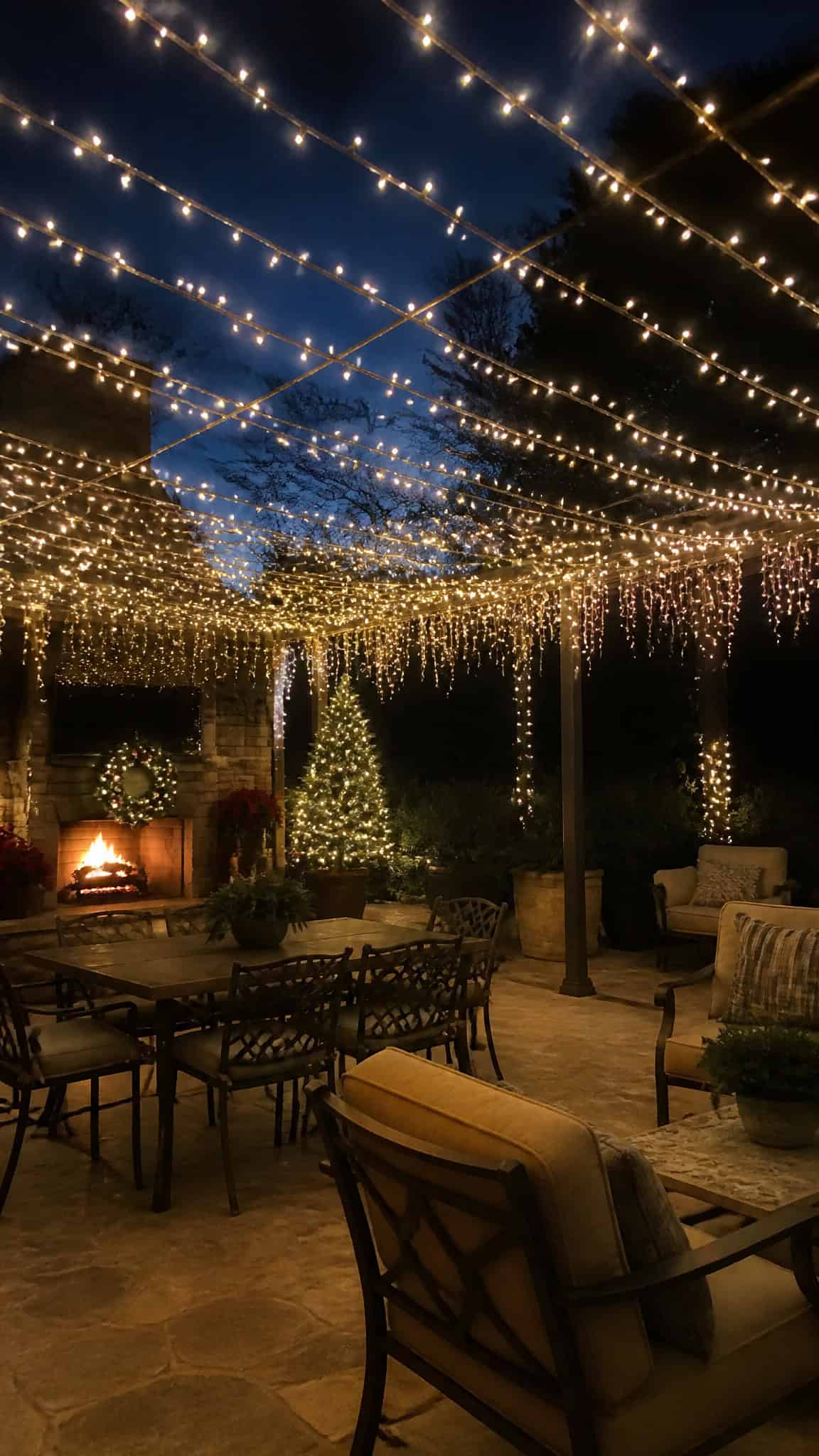 String Lights Create a Magical Canopy Overhead