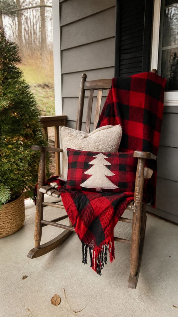 Cozy Plaid Blanket Display