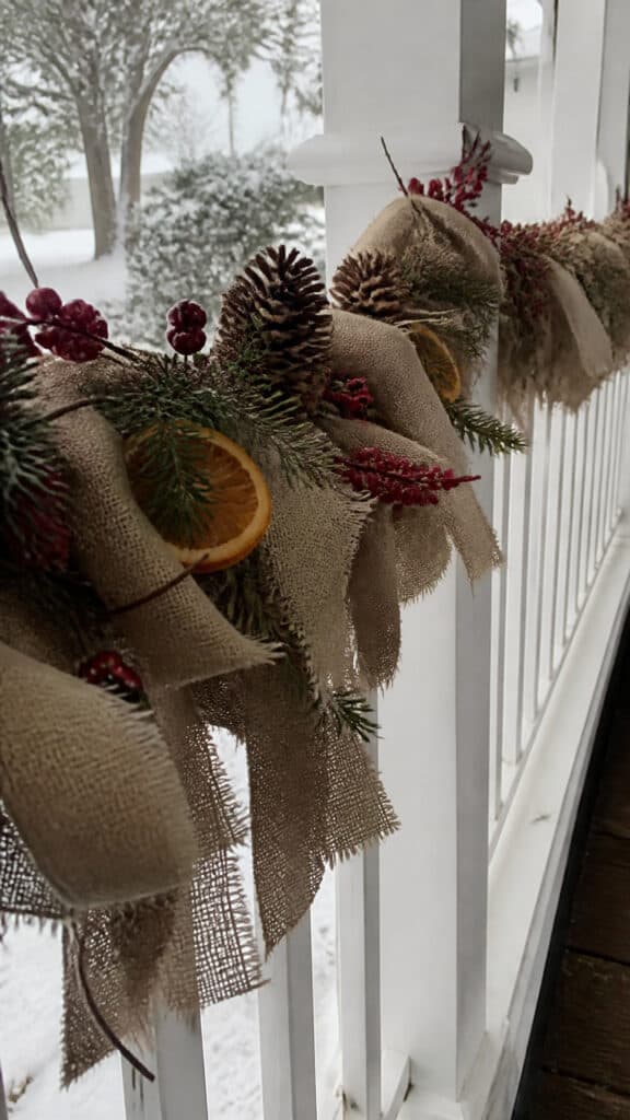 Burlap and Pinecone Garland
