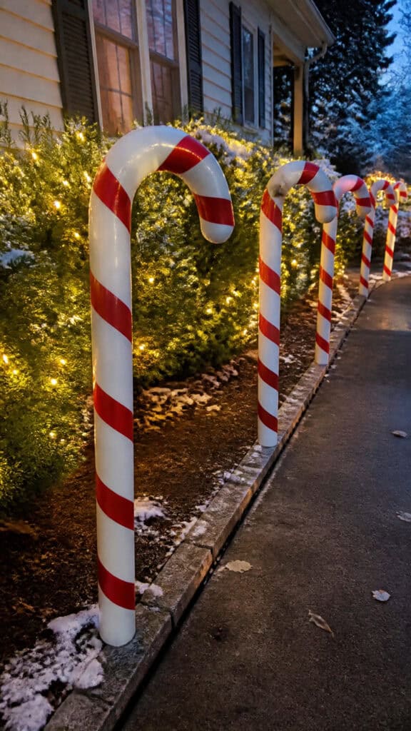 Candy Cane Pathway Markers