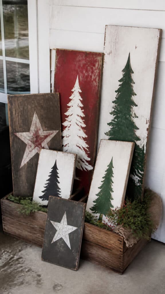 Wooden Signs with Holiday Messages