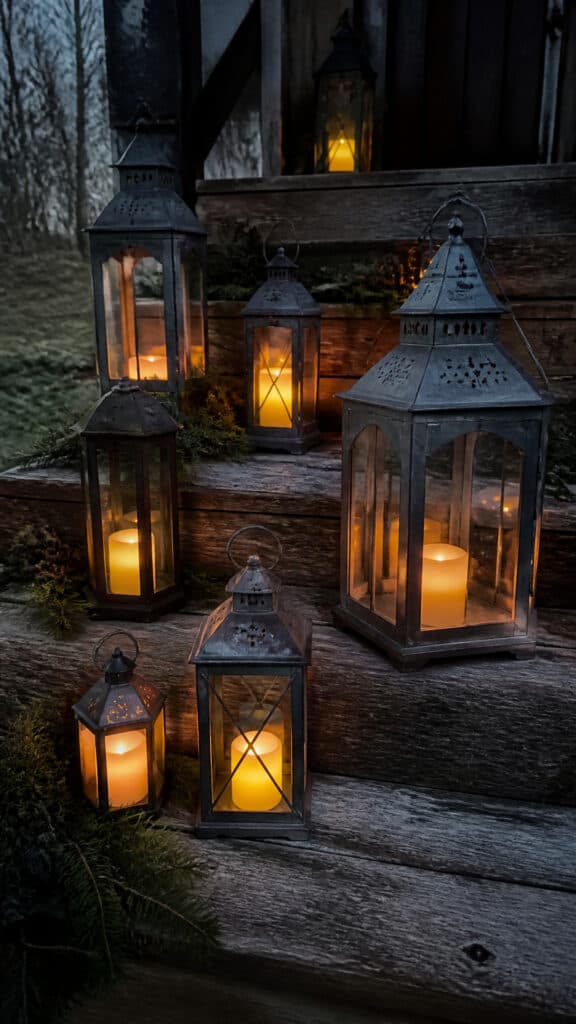 Incorporate Vintage Lanterns And Warm Lighting