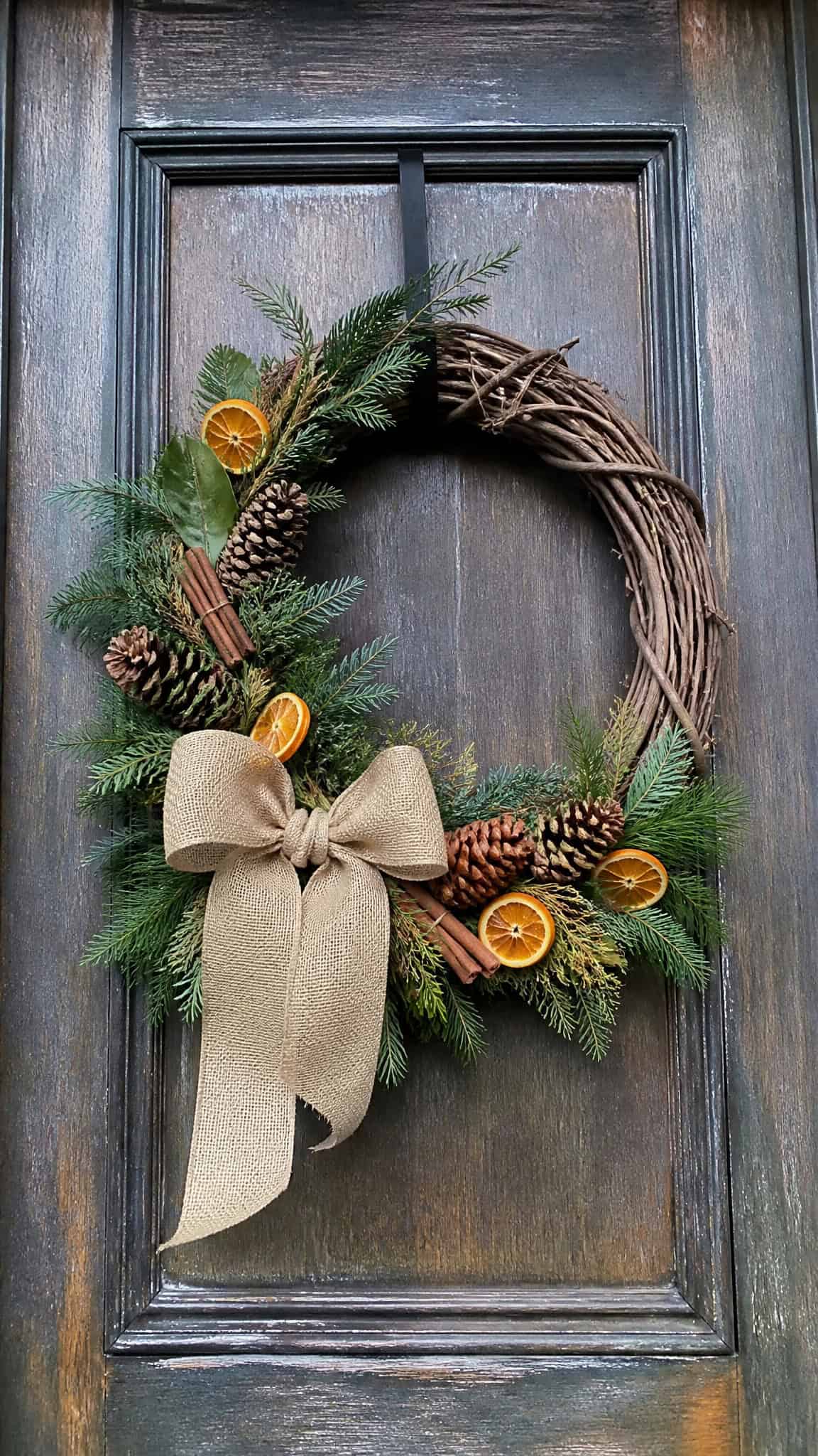 Start With A Stunning Rustic Wreath As Your Focal Point