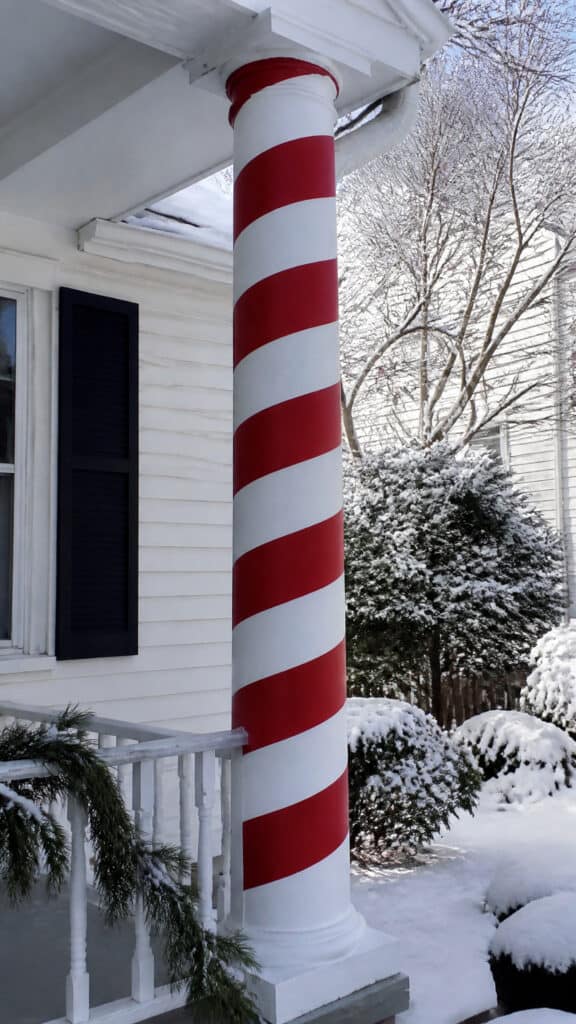 Candy Cane Striped Column Wraps