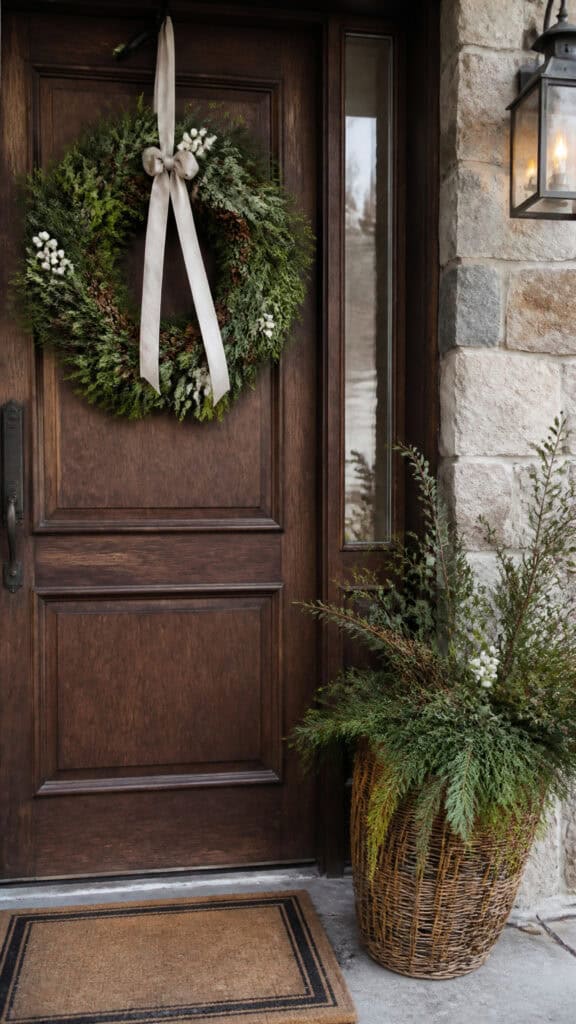 Add Winter Wreaths And Door Decor