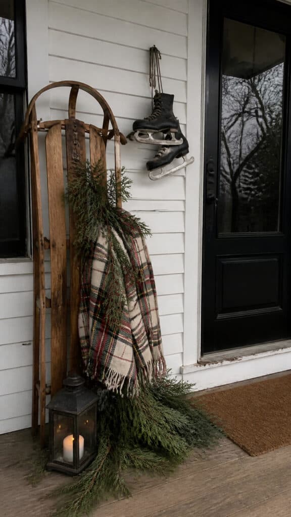 Create A Winter Vignette With Sleds And Skates