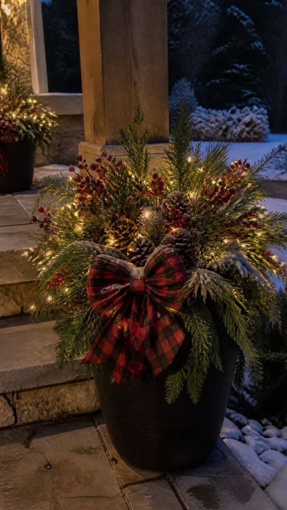 Illuminated Holiday Planters