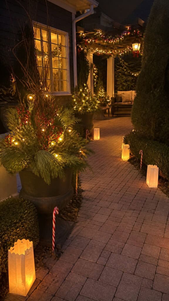 Illuminated Pathway and Planters