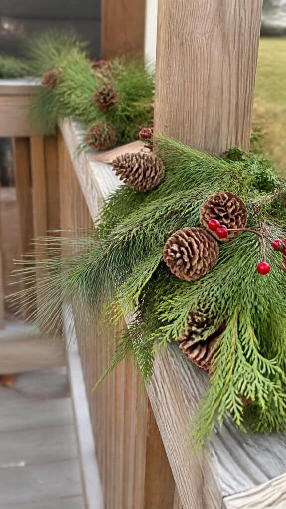 Fresh Greenery with Pinecones and Berries