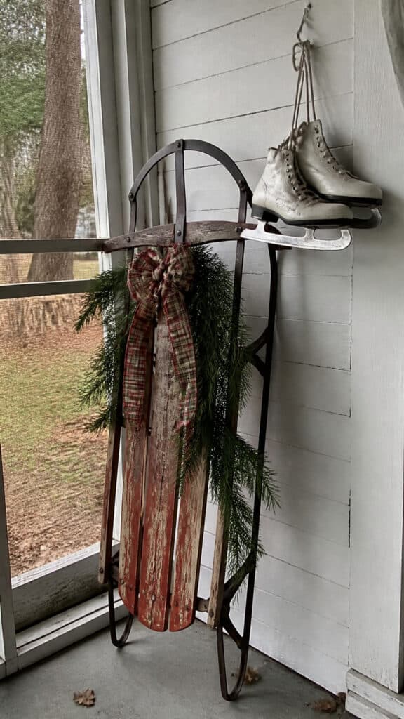 Incorporate Vintage Sleds and Skates for Charm