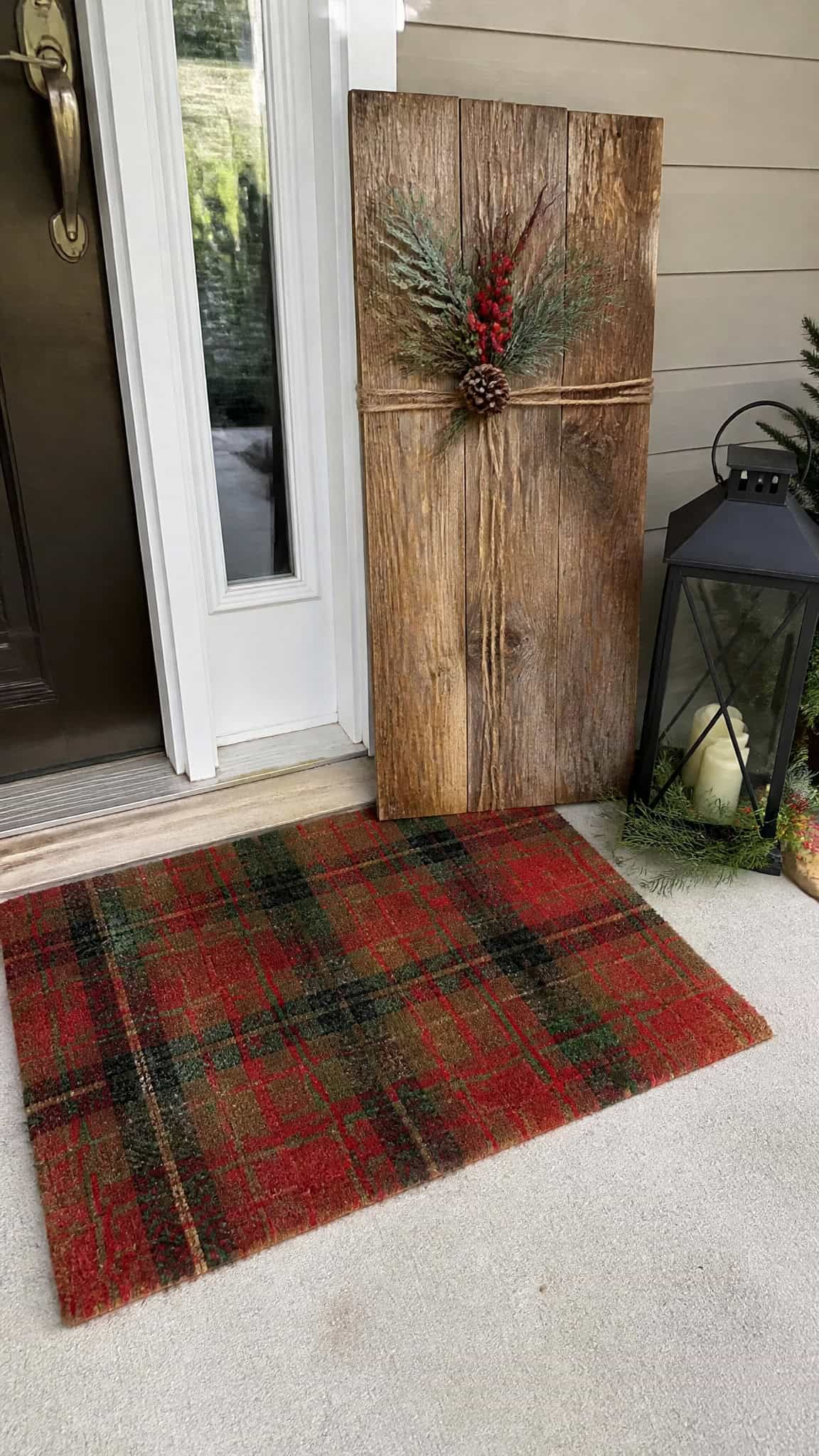 Layer a Festive Doormat with a Welcome Sign