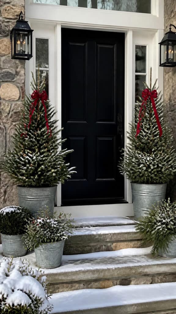 Potted Evergreens and Winter Plants