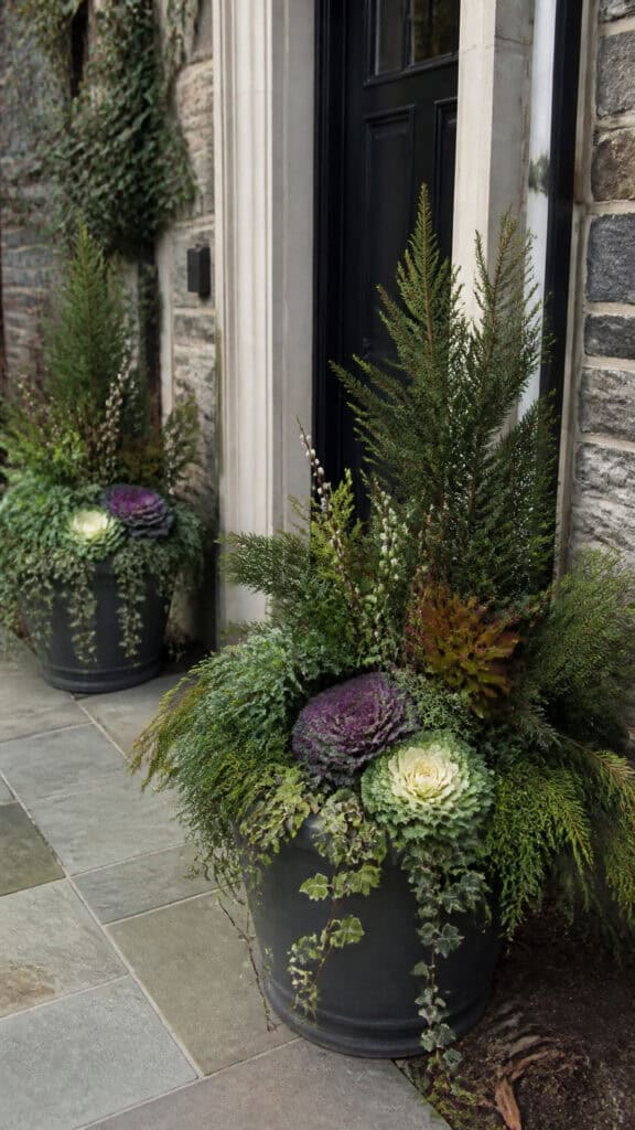 Bring in Winter Planters with Greenery