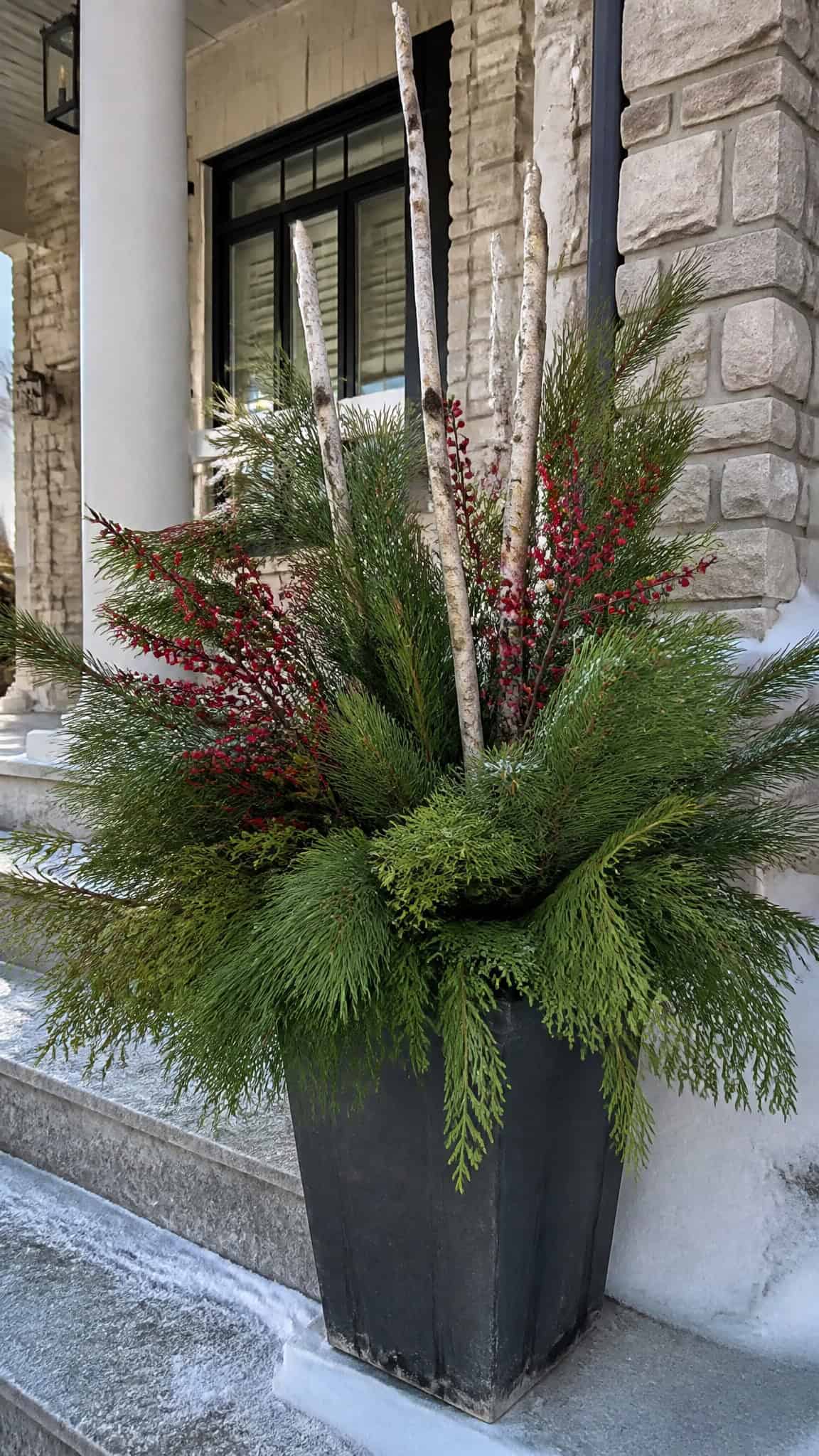 Evergreen and Berry Branch Elegance