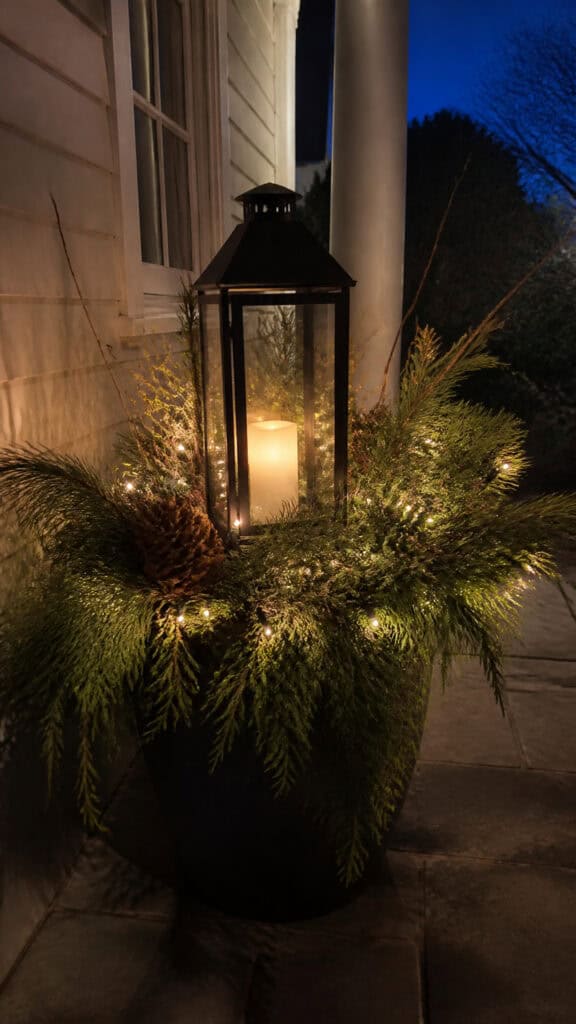 Twinkling Lights and Lantern Display